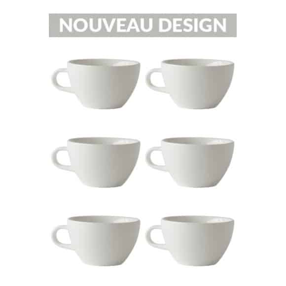 Set x 6 LATTE tasse porcelaine 280ml Blanc