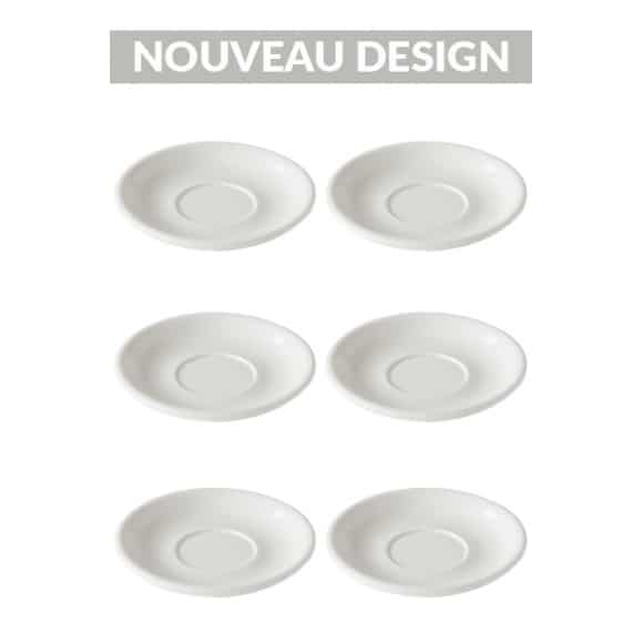 Set x 6 soucoupes porcelaine 150mm Blanc