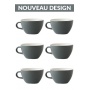 Set x 6 LATTE tasse porcelaine 280ml Gris