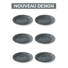 Set x 6 soucoupes porcelaine 150mm Gris