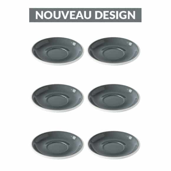 Set x 6 soucoupes porcelaine 150mm Gris