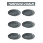 Set x 6 soucoupes porcelaine 150mm Gris