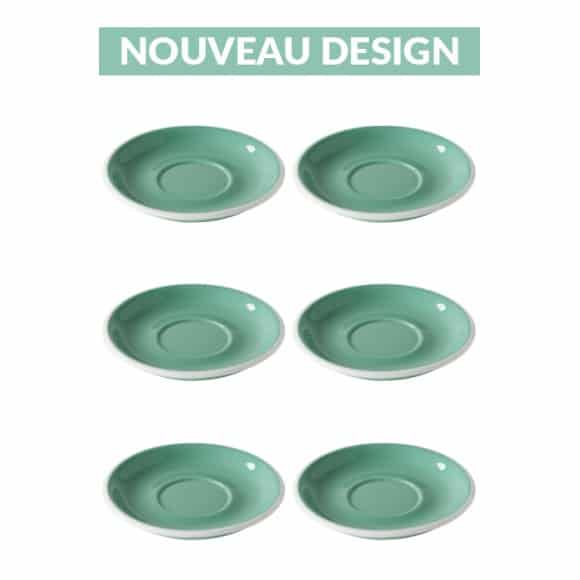 Set x 6 soucoupes porcelaine 150mm Vert