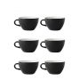 Set x 6 LATTE tasse porcelaine 280ml Noir