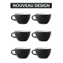 Set x 6 LATTE tasse porcelaine 280ml Noir