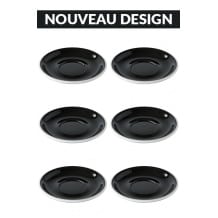 Set x 6 soucoupes porcelaine 150mm Noir