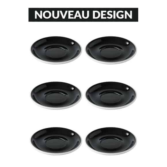 Set x 6 soucoupes porcelaine 150mm Noir