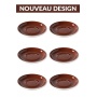 Set x 6 soucoupes porcelaine 150mm Marron