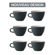 Set x 6 MIGHTY tasse porcelaine 350ml Gris