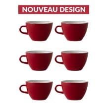 Set x 6 MIGHTY tasse porcelaine 350ml Rouge