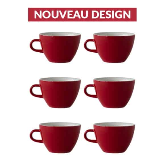 Set x 6 MIGHTY tasse porcelaine 350ml Rouge