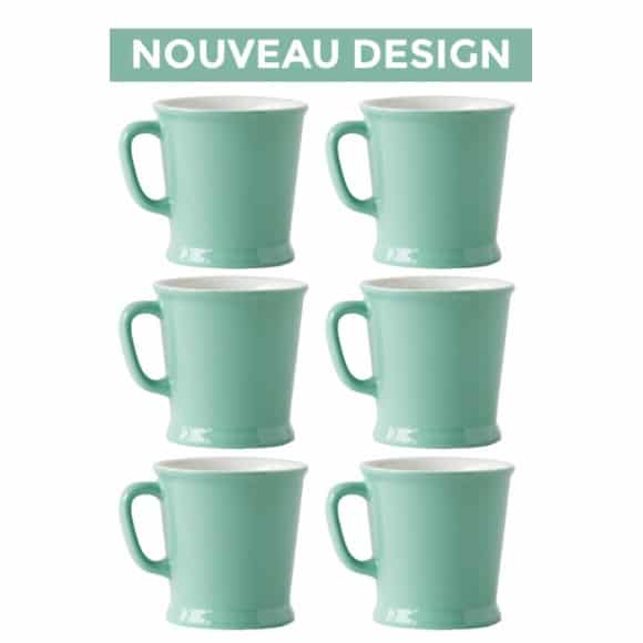 Set x 6 MUG porcelaine 230ml Vert