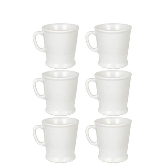 ACME & CO Set x 6 tasses porcelaine 230ml Blanc