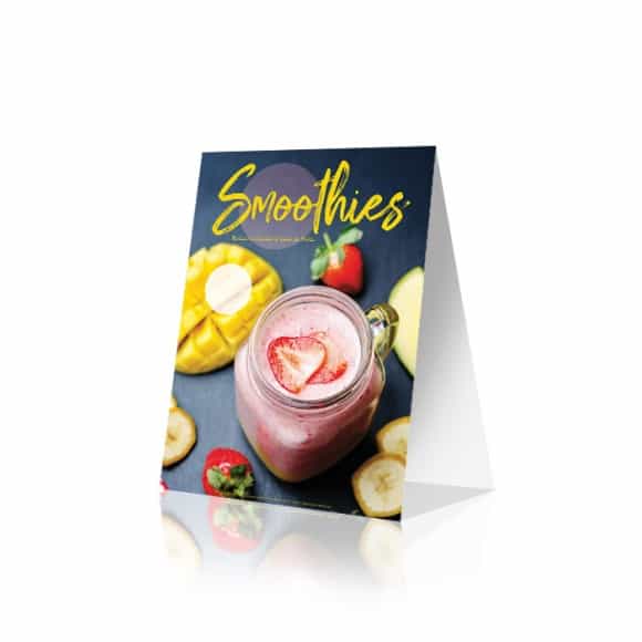 Lot de 10 chevalets de table Smoothie recto/verso A6 10,5 x 14,8 cm