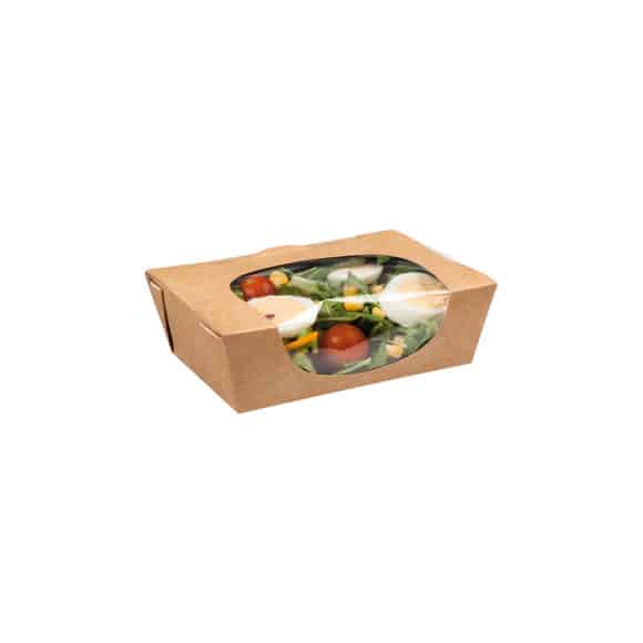 Salade Box boîtes à salade kraft avec fenêtre 29oz/825ml x250