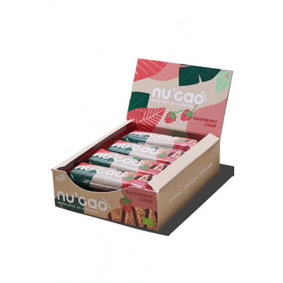 NUCAO chocolat blanc Framboise et graines présentoir 12x40g BIO