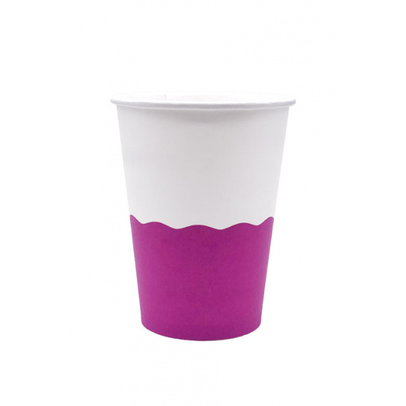 Sachet x 50 gobelets carton Purple White 12oz/355ml