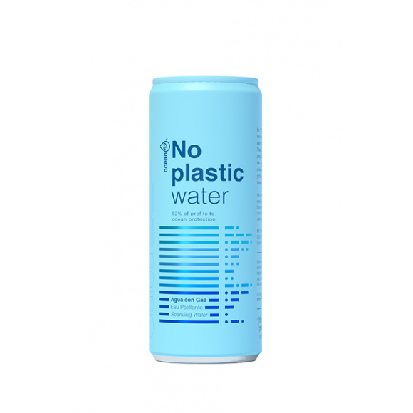 No Plastic Water eau minérale pétillante canette 24x330ml 