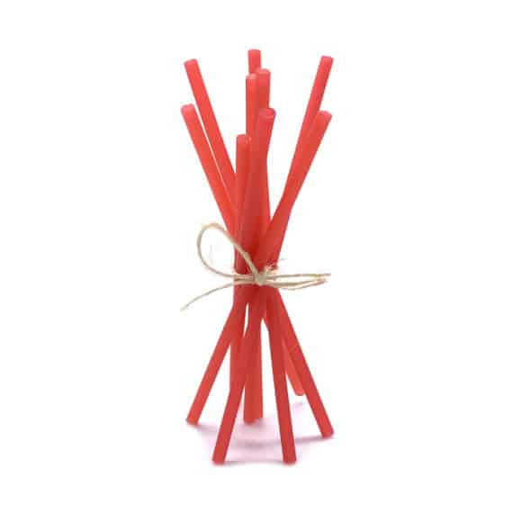 MYPAI - PAILLE TAPIOCA/RIZ COLORIS ROUGE Ø65 MM L.210 MM x100
