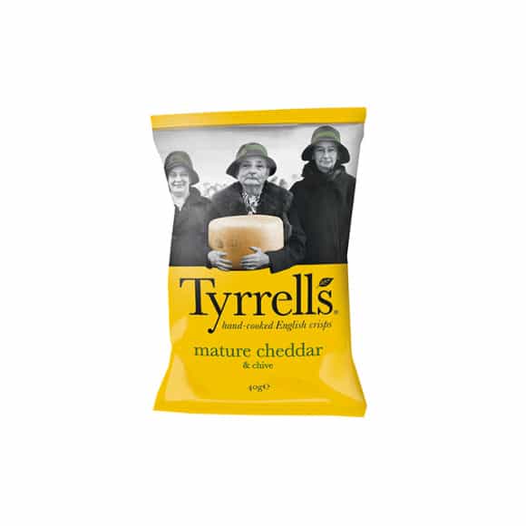 TYRRELLS - CHIPS CHEDDAR CIBOULETTE 40G x18