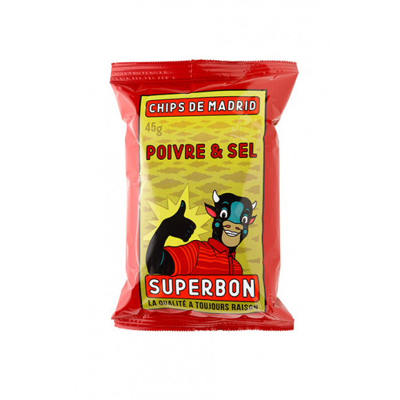 SUPERBON - CHIPS POIVRE & SEL 45G x36