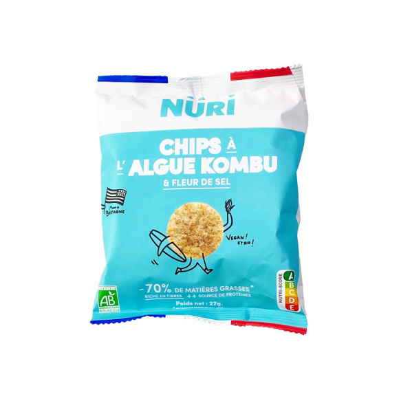 NURI - CHIPS À L'ALGUE KOMBU FLEUR DE SEL 27G x20