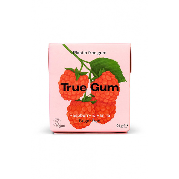 TRUE - CHEWING-GUM FRAMBOISE ET VANILLE SANS SUCRES PRÉSENTOIR 21G x24