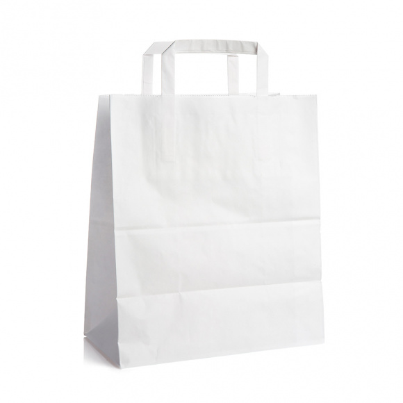 SAC CABAS POIGNEES PAPIER BLANC 70G H.280 x L.260 x P.200 MM x250