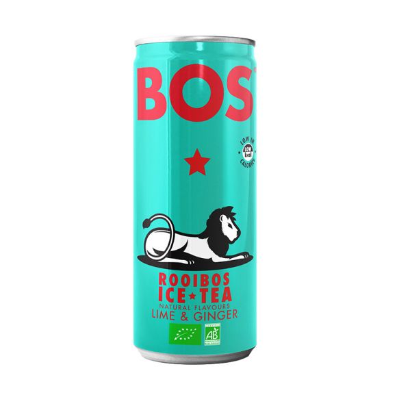 BOS - THE GLACE ROOIBOS CITRON VERT GINGEMBRE CANETTE 250ML x12 BIO