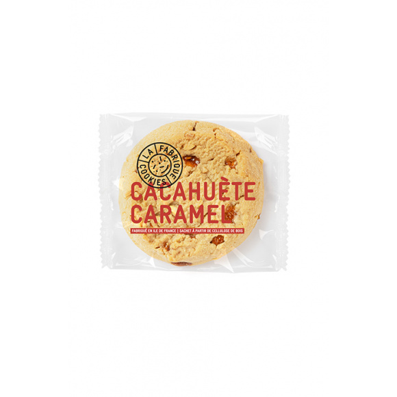 LA FABRIQUE COOKIES - COOKIES CACAHUETE CARAMEL EMBALLAGE INDIVIDUEL 75G x16