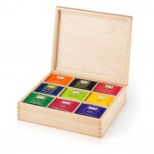 KUSMI TEA - COFFRET 9 CASES EN BOIS BRUT