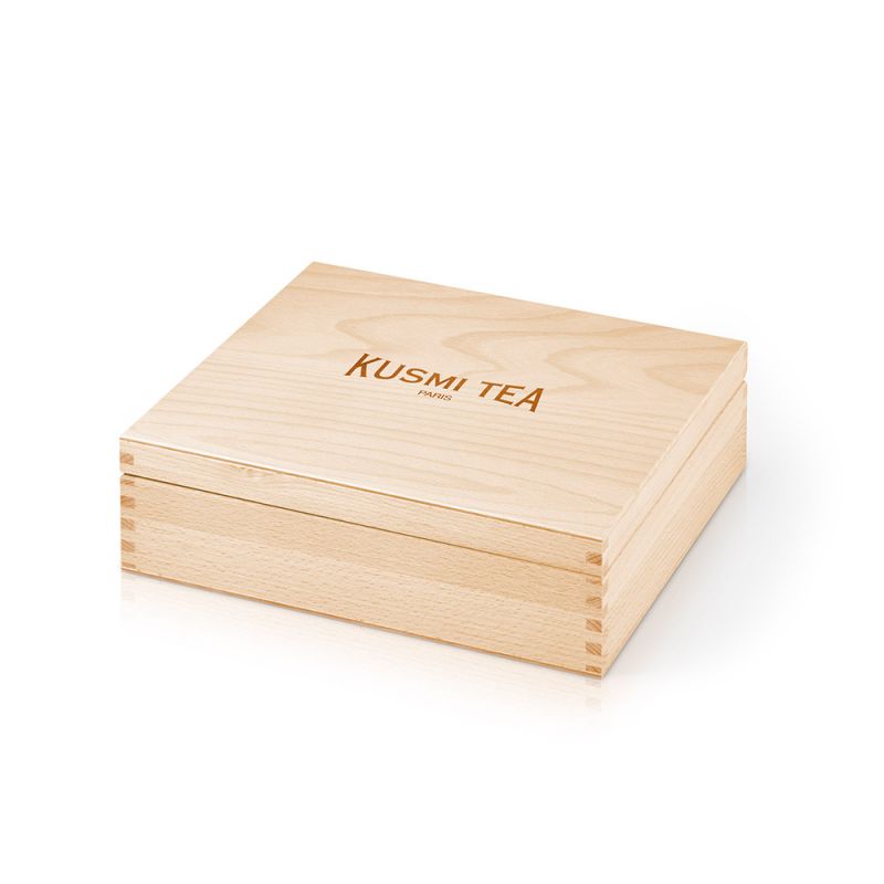 KUSMI TEA - COFFRET 9 CASES EN BOIS BRUT