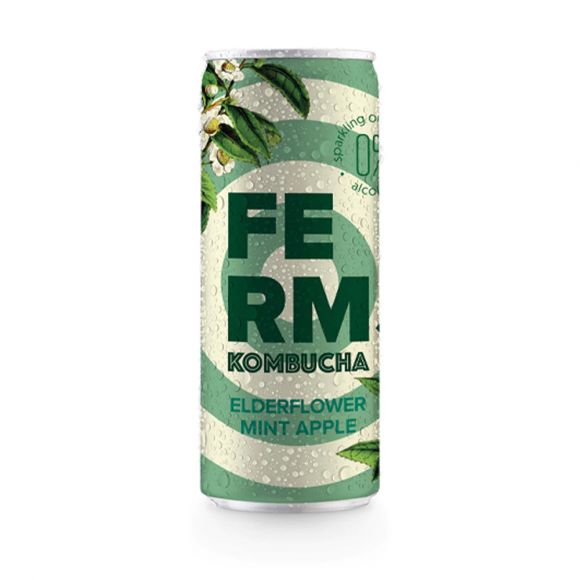 FERM - KOMBUCHA FLEUR DE SUREAU MENTHE POMME CANETTE 250ML x24 BIO