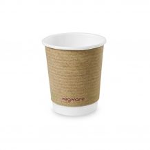 VEGWARE - GOBELET KRAFT DOUBLE PAROI 8OZ/236ML Ø79MM x25 LOGO REGLEMENTAIRE