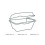 VEGWARE - BOITE BURGER BAGASSE BLANC COMPOSTABLE 15x15CM x50