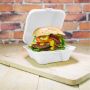 VEGWARE - BOITE BURGER BAGASSE BLANC COMPOSTABLE 15x15CM x50