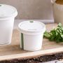 VEGWARE - COUVERCLE POT SOUPE/GLACE PAPIER BLANC COMPOSTABLE 6-10OZ Ø90MM x50