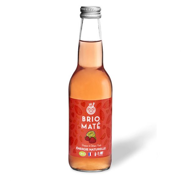 BRIO MATE - MATE FRAISE CITRON VERT BOUTEILLE VERRE 330ML x12 BIO