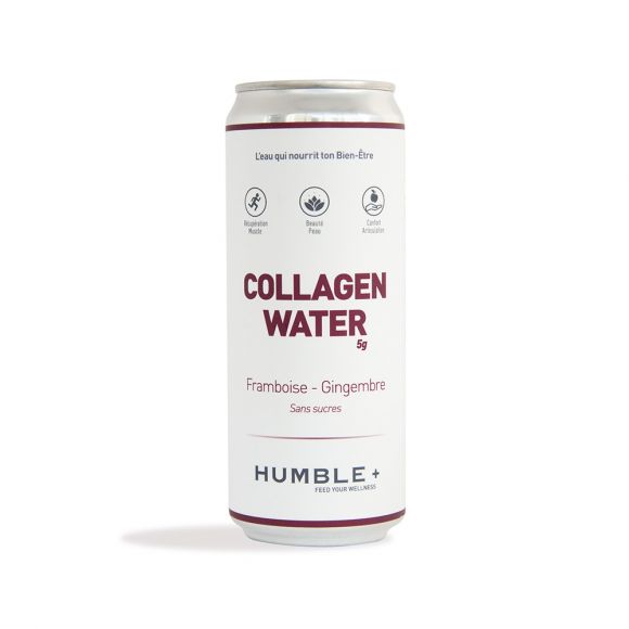 HUMBLE - EAU PETILLANTE COLLAGENE FRAMBOISE GINGEMBRE CANETTE ALU 330ML x24