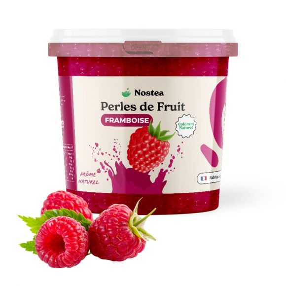 NOSTEA - PERLES DE FRUIT SAVEUR FRAMBOISE COLORANTS NATURELS SEAU 3.2KG