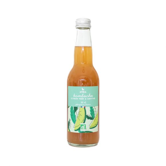 ATIKA - KOMBUCHA CITRON VERT MENTHE 330ML x12 BIO