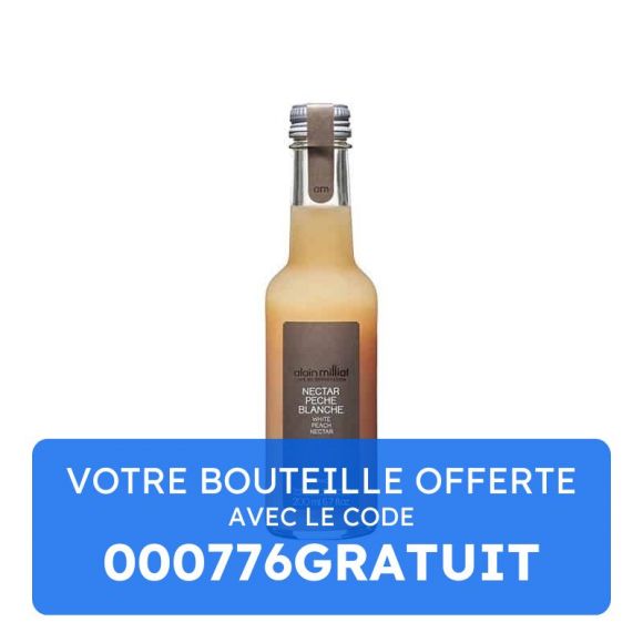 ALAIN MILLIAT - NECTAR PECHE BLANCHE BOUTEILLE VERRE 200ML ECHANTILLON x1