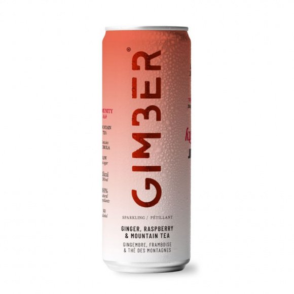 GIMBER - BOISSON PETILLANTE IMMUNITE GINGER FRAMBOISE THE CANETTE 250ML X12 BIO