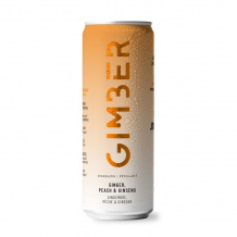 GIMBER - BOISSON PETILLANTE ENERGIE GINGER PECHE GINSENG CANETTE 250ML X12 BIO