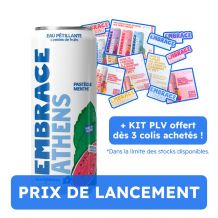 EMBRACE - EAU PETILLANTE ATHENS PASTEQUE MENTHE CANETTE 330ML x12