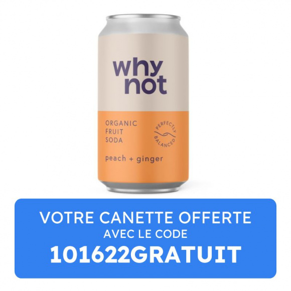 WHY NOT - SODA CRAFT PECHE GINGEMBRE CANETTE 330ML x1 BIO