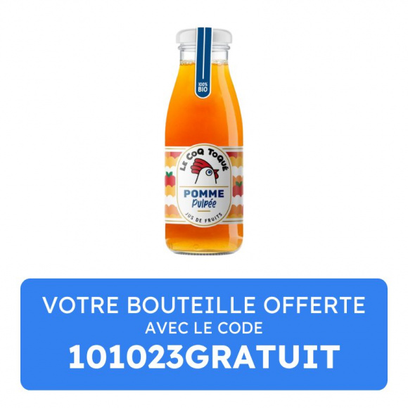 LE COQ TOQUE - JUS DE POMME PULPEE BOUTEILLE VERRE 250ML x12 BIO